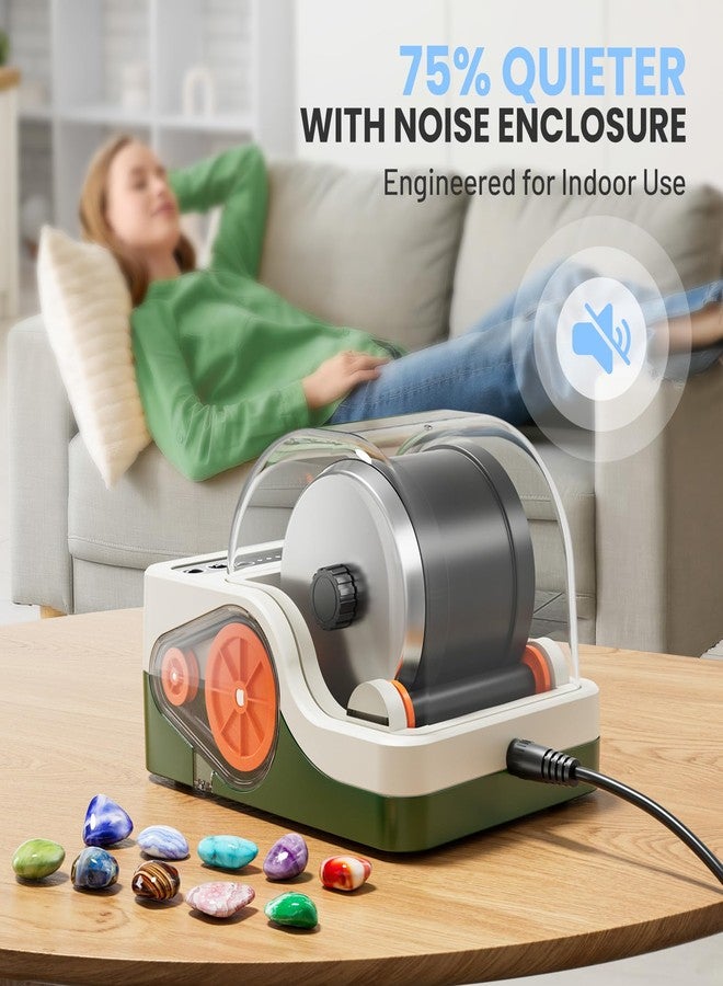 Flooyes Ultra Quiet Rock Tumbler Kit, Rock Polisher with Noise Reduction Cover for Kids, Adults & Rock Collector, 3-Speed Motor & 9-Day Timer, Great STEM Science Kit Gift for Age 8+, Boys Girls Toys - Image 2