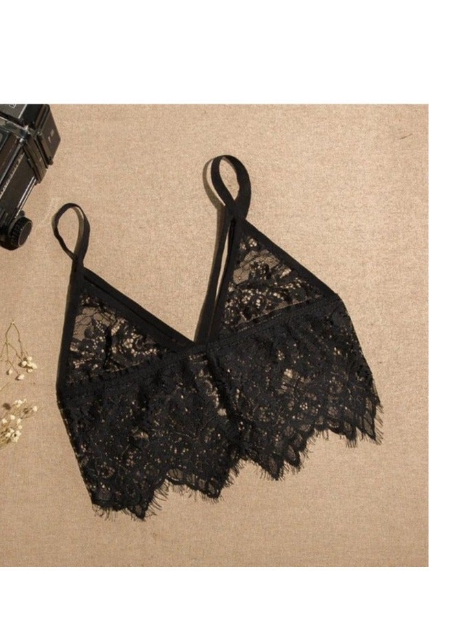Women Floral Lace V Neck Cami  Trim Bras.  - Image 1