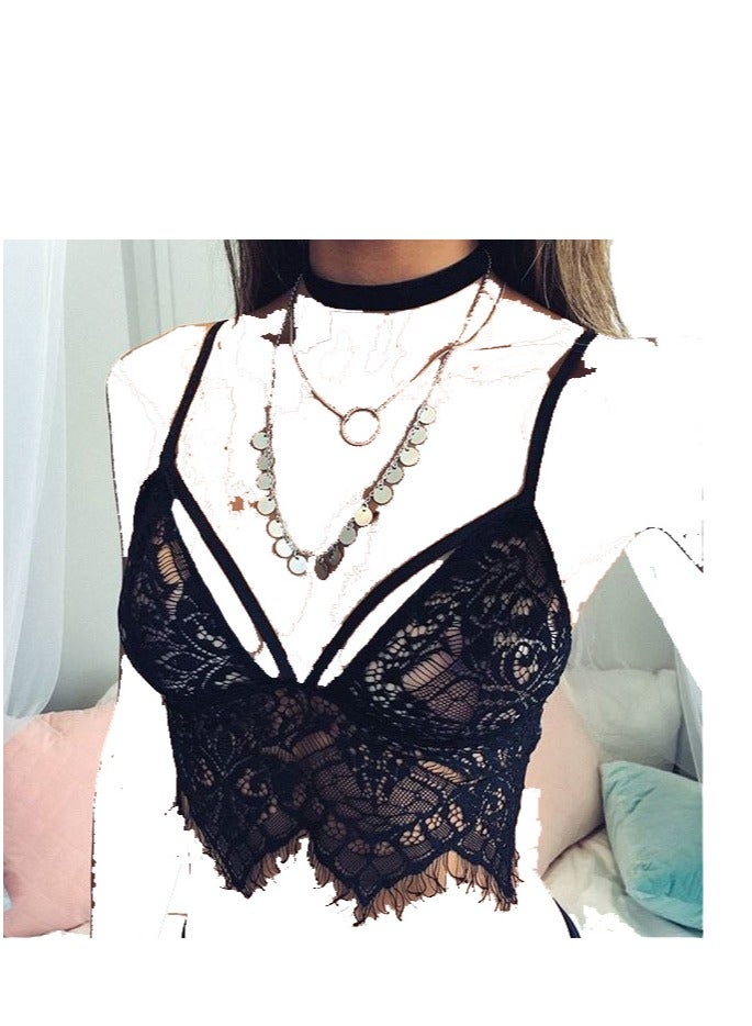 Women Floral Lace V Neck Cami  Trim Bras.  - Image 2