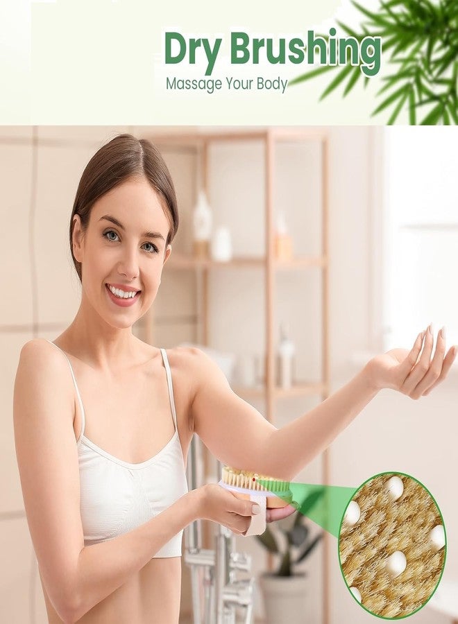 GOMNIK Dry Body Brush Round Scrub Brush with Natural Boar Bristles - Exfoliating Skin Brush for Cellulite, Lymphatic Drainage & Dry Skin Detox - Image 4