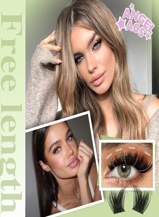 KEYYOU LASH clusters 144Pcs D Curl Angel Eyelash Extension Thick Wispy Natural Band Lash with Waterproof DIY Lash Extension at Home（Angel A05-D-8-18MIX） - Image 3