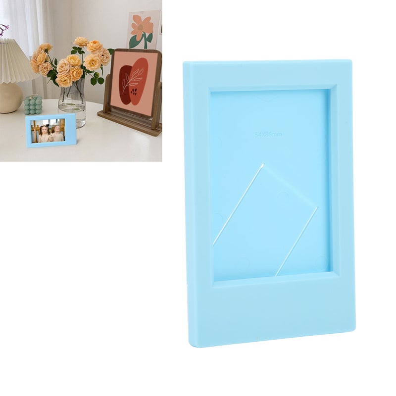 Photo Frame Plastic Rectangle Desktop Classical Stand Picture Frame for Fujifilm for Instax Mini 3in Photos Yellow - Image 2