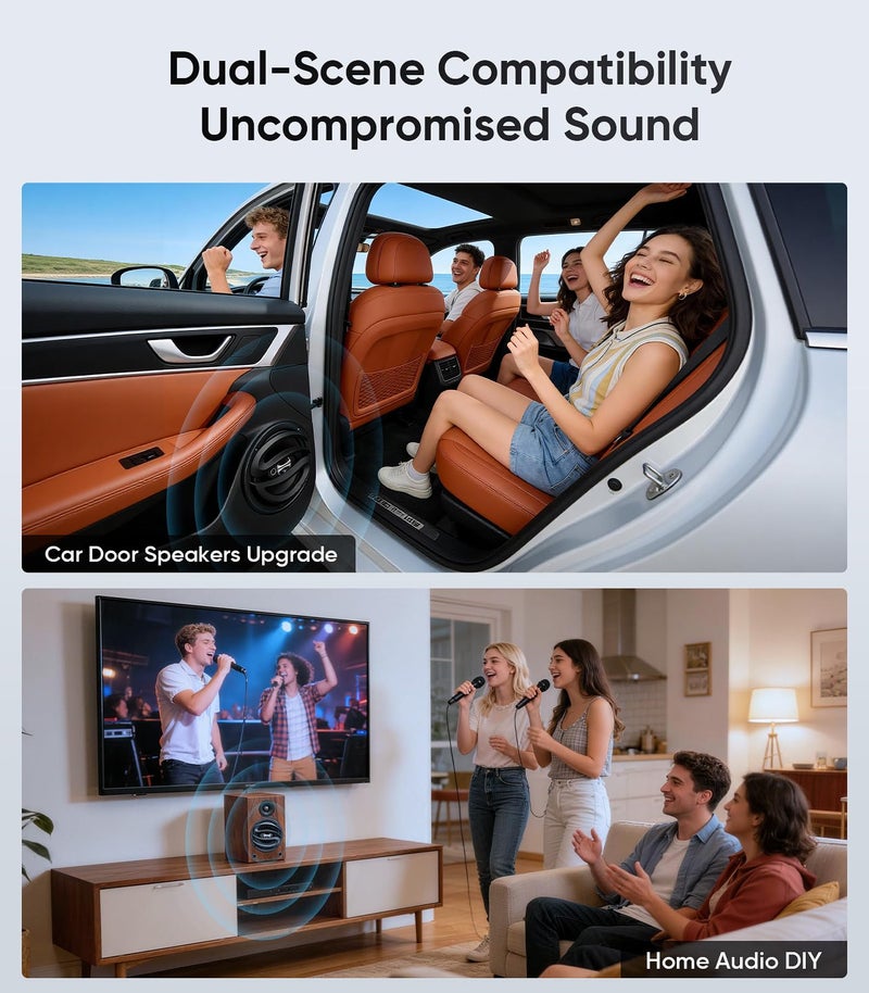 Seventour 6.5" 3-Way Car Door Speakers (Pair),300 Watts max Power, Full Range,Tweeters,Coaxial,Enhanced Sound,High-Efficiency Speaker for Cars/Truck,Great OEM Car Audio Upgrade (6.5" 300 Watts) - Image 4