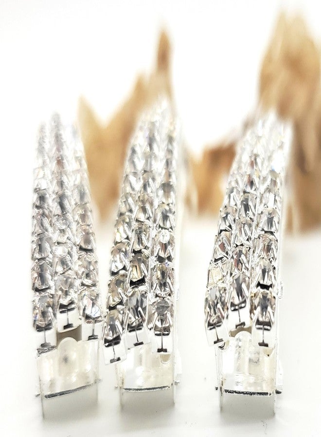 Good Hair Days 3" 3-Row Crystal Rhinestone Hair Barrette - Silver-Plated French Barrette for All Hair Types - Sparkly Hair Accessory for Women, Weddings, Bridal, Prom, Gifts, Parties - Image 4