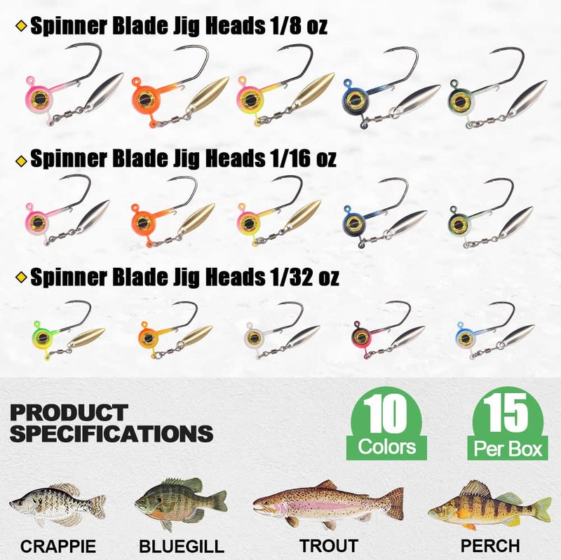 XFISHMAN Crappie Jigs and Lures Kit -135 & 40 Piece Set with Plastics, Jig Heads, Split-Tail Grub Baits - Perfect for Crappie Fishing, Panfish Lures - Image 4