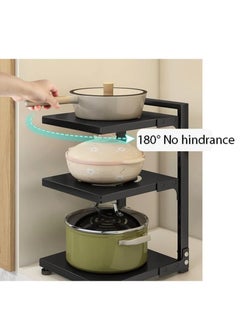 TYCOM Pots and Pans Organizer for Cabinet,Kitchen Organizer and Storage Rack space Saving Stand with Adjustable Dividers 7 Layer Double Sided With Panel Black  - Image 5