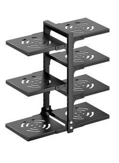 TYCOM Pots and Pans Organizer for Cabinet,Kitchen Organizer and Storage Rack space Saving Stand with Adjustable Dividers 7 Layer Double Sided With Panel Black  - Image 2