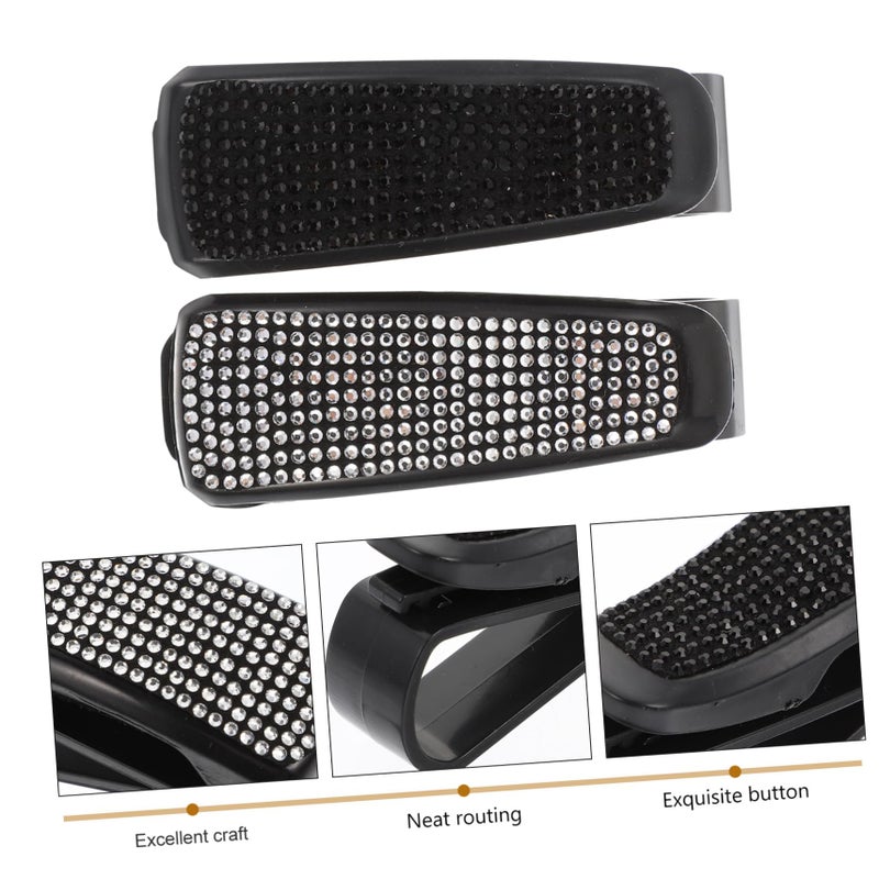 2Pcs Shiny Silver Glasses Clip Frame Holder Sunglasses Accessory Organizer - Image 5