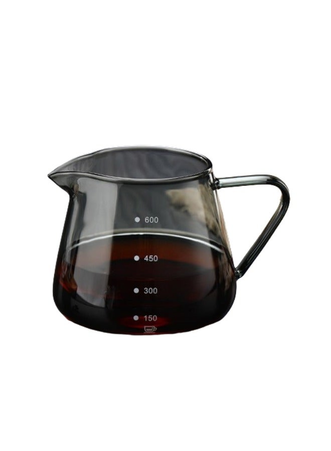 V60 Coffee Server Heat Resistant Glass Pot Pour Over Coffee Tea Server Kettle Coffee Maker Teapot Hand Drip Pour Over Coffee Maker 600ml - Image 1