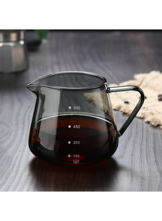 V60 Coffee Server Heat Resistant Glass Pot Pour Over Coffee Tea Server Kettle Coffee Maker Teapot Hand Drip Pour Over Coffee Maker 600ml - Image 2