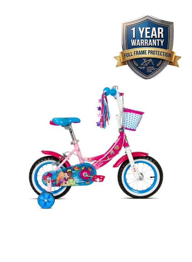 Spartan | 12" Disney Princess Bicycle Ideal First Bike for Girls | Removable Training Wheels | Adjustable Seat & Handlebar | Rear Mudguard | Official Disney Princess Graphics | SP-3198 | Ages 2 to 4 - Image 1