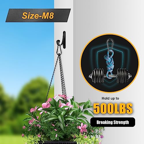 DELSWIN 14 PCS Carabiner Clip Spring Snap Hooks - M8 3.15 Inch Heavy Duty Snap Hook Quick Link for Swing Hammock Camping Fishing Hiking, 500 lbs Capacity - Image 4