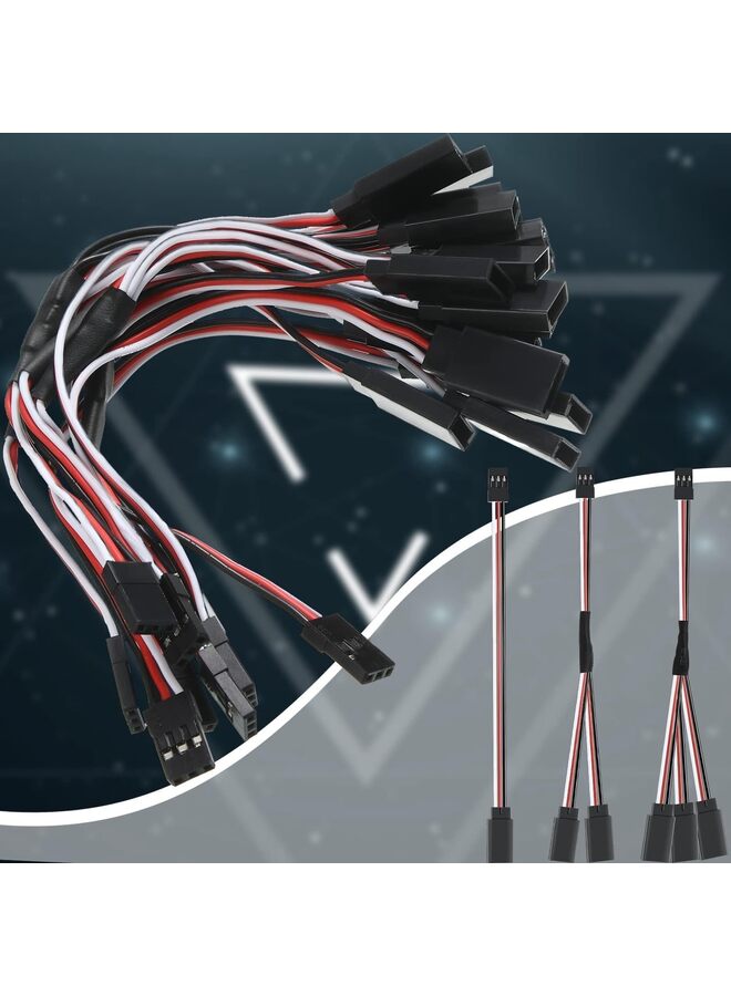 Jst Connector 9 PCS Y Connector 3 Pin Plug Splitters Servo Extension Male to Female Rc Servo Extension Cord Wire Cable Compatible with Jst Rc Jr Futaba Rc Car or Airplanes Mixed Style - Image 2
