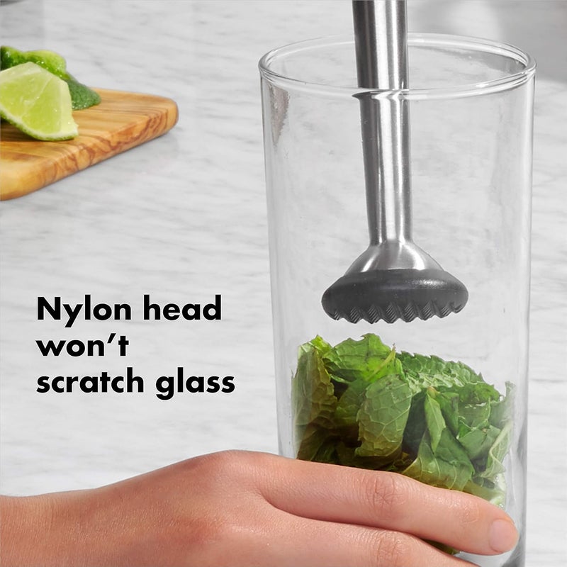 OXO SteeL 9-Inch Muddler with Non-Scratch Nylon Head and Soft Non-Slip Grip - Image 5