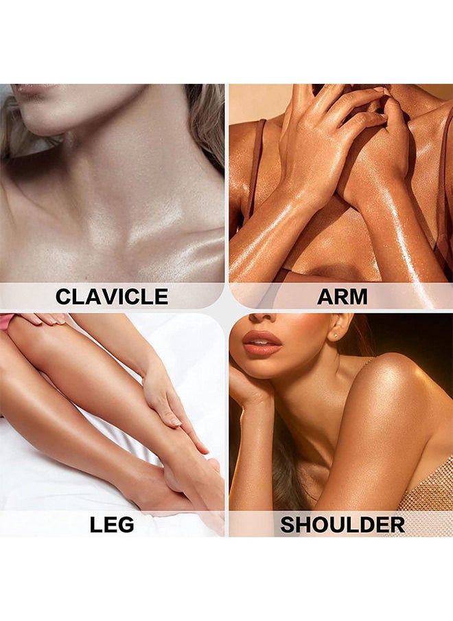 SNMLPM Shimmer Body Oil Pearl White Bronze Face Brighten Glow Highlighter Illuminator Body Makeup Shine Glitter Gold Liquid Taning  - Image 5