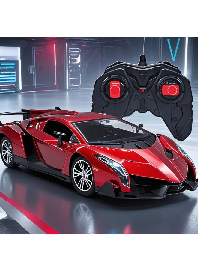 Super Large 1:12 Charging 2.4G Remote Control Car Simulation Car Model High-speed Drift Racing Children's Toy Car-Color:34cm Ferrari Red Rechargeable Version  2.4g-Scale:1:12