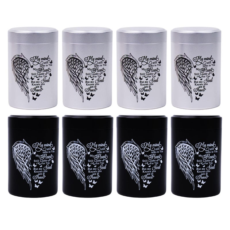 BRUKUSUR 3 Inches Small Urns for Human Ashes Set of 8 Mini Urns for Sharing Small Keepsake Urns Memorial Ashes HolderWing - Image 2