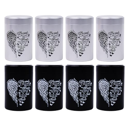 BRUKUSUR 3 Inches Small Urns for Human Ashes Set of 8 Mini Urns for Sharing Small Keepsake Urns Memorial Ashes HolderWing - Image 1