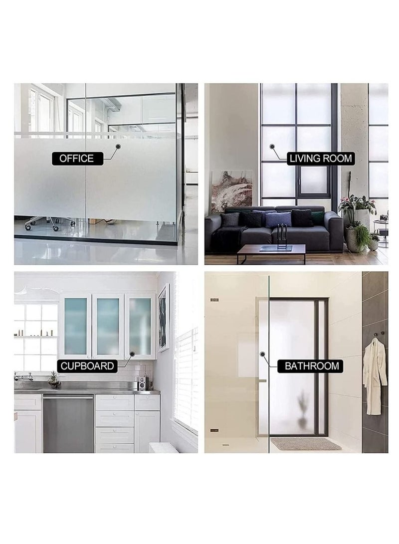 Captaintech Frosted Window Film Privacy, Frosted Non Adhesive Window Stickers, Anti UV Opaque Removable Static Cling Glass Coverings for Home Kitchen Bathroom Office, Matte - Image 2