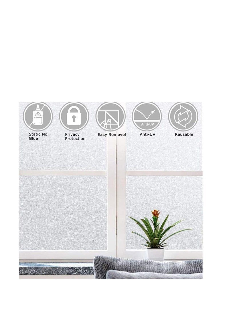 Captaintech Frosted Window Film Privacy, Frosted Non Adhesive Window Stickers, Anti UV Opaque Removable Static Cling Glass Coverings for Home Kitchen Bathroom Office, Matte - Image 5