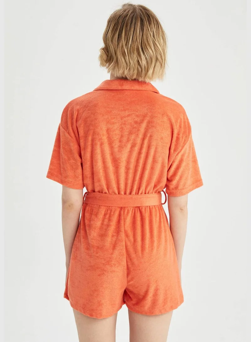 ديفاكتو Woman Regular Fit Pyjamas Neck Short Sleeve Homewear Jump Suit