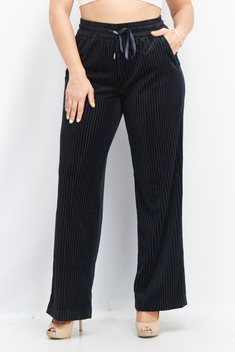 ESPRIT سروال كوردروي مزخرف للنساء، أزرق غامق - Image 1