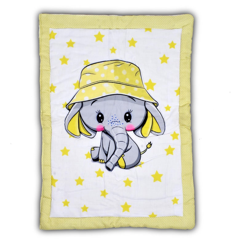 SmallBerry™ Newborn Baby Pom Pom Cotton Baby Bed | Godari | Cradle Bed | Crib Sheet | Changing Mat Baby Godadi | Godari | Bedding Set | Mattress_Elephant - Image 1