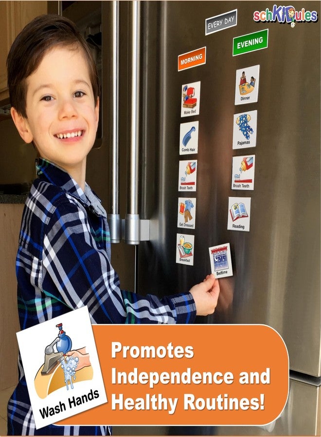 شكيديلز مجموعة SchKIDules المنزلية المكونة من 93 قطعة للجداول المرئية، وتقاويم الأطفال، ومخططات السلوك: 72 مغناطيسًا للأنشطة المنزلية بالإضافة إلى 21 مغناطيسًا للعناوين (الطبعة الثانية) - Image 3