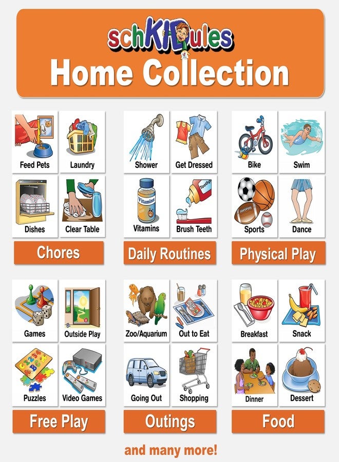 شكيديلز مجموعة SchKIDules المنزلية المكونة من 93 قطعة للجداول المرئية، وتقاويم الأطفال، ومخططات السلوك: 72 مغناطيسًا للأنشطة المنزلية بالإضافة إلى 21 مغناطيسًا للعناوين (الطبعة الثانية) - Image 2