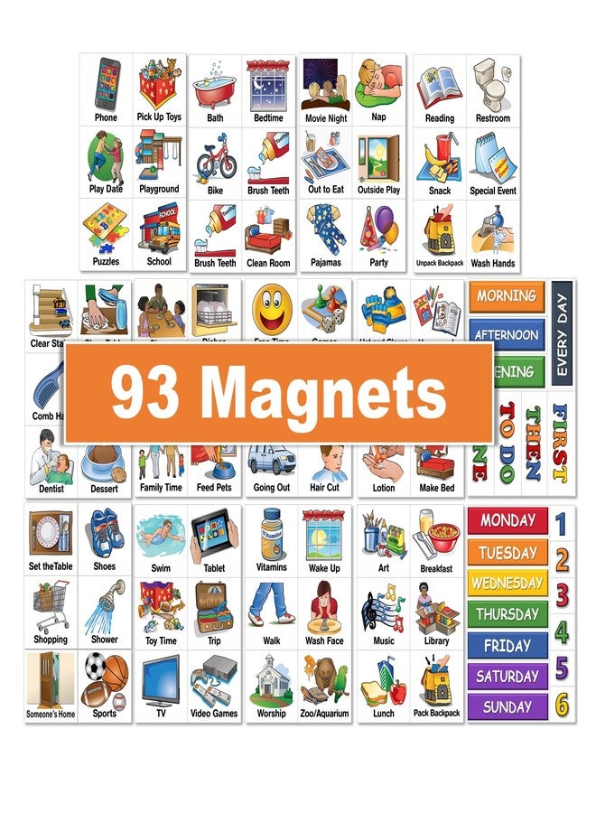 شكيديلز مجموعة SchKIDules المنزلية المكونة من 93 قطعة للجداول المرئية، وتقاويم الأطفال، ومخططات السلوك: 72 مغناطيسًا للأنشطة المنزلية بالإضافة إلى 21 مغناطيسًا للعناوين (الطبعة الثانية) - Image 4