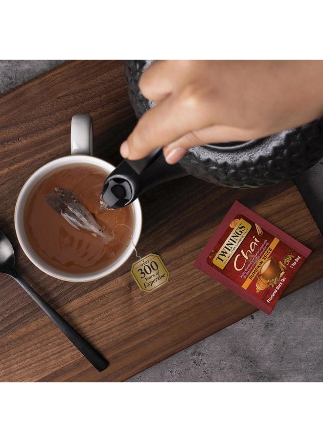 Twinings Pumpkin Spice Chai Black Tea Individually Wrapped Bags, 20 Count (Pack of 1), Warm, Spicy & Aromatic, Caffeinated, Enjoy Hot or Iced  - Image 4