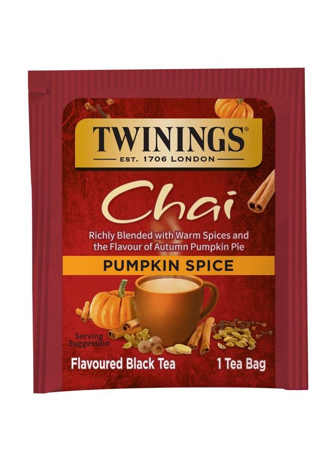 Twinings Pumpkin Spice Chai Black Tea Individually Wrapped Bags, 20 Count (Pack of 1), Warm, Spicy & Aromatic, Caffeinated, Enjoy Hot or Iced  - Image 3