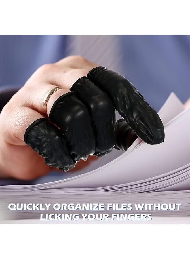 صفراء إصبع اللاتكس ، 200 جهاز كمبيوتر يمكن التخلص منه في اللاتكس أسرّف أسرّف أصابع قفازات وقائية. - Image 2