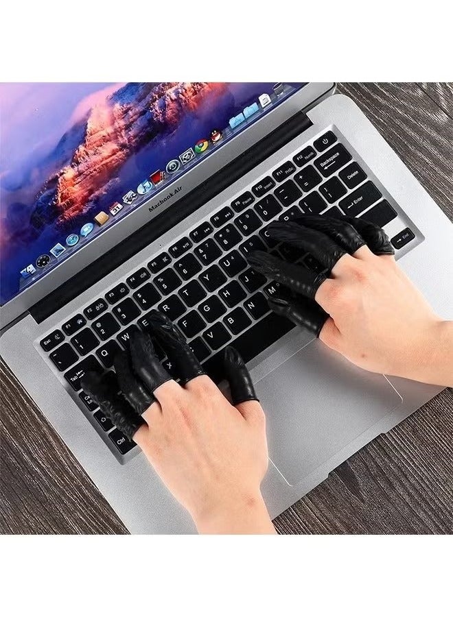 صفراء إصبع اللاتكس ، 200 جهاز كمبيوتر يمكن التخلص منه في اللاتكس أسرّف أسرّف أصابع قفازات وقائية. - Image 3