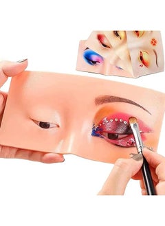 Arabest Makeup Practice Face Board, 3D Reusable Silicone Makeup Mannequin Face, Eyes Eyelash Makeup Practice Face for Makeup Beginner or Professional Enthusiasts (Yellow)  - Image 1