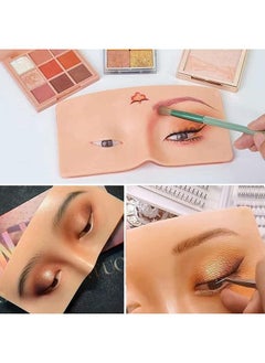 Arabest Makeup Practice Face Board, 3D Reusable Silicone Makeup Mannequin Face, Eyes Eyelash Makeup Practice Face for Makeup Beginner or Professional Enthusiasts (Yellow)  - Image 2