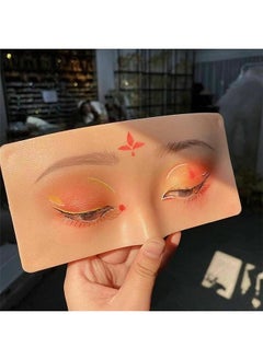 Arabest Makeup Practice Face Board, 3D Reusable Silicone Makeup Mannequin Face, Eyes Eyelash Makeup Practice Face for Makeup Beginner or Professional Enthusiasts (Yellow)  - Image 5