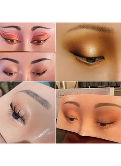 Arabest Makeup Practice Face Board, 3D Reusable Silicone Makeup Mannequin Face, Eyes Eyelash Makeup Practice Face for Makeup Beginner or Professional Enthusiasts (Yellow)  - Image 3