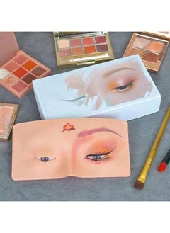 Arabest Makeup Practice Face Board, 3D Reusable Silicone Makeup Mannequin Face, Eyes Eyelash Makeup Practice Face for Makeup Beginner or Professional Enthusiasts (Yellow)  - Image 4