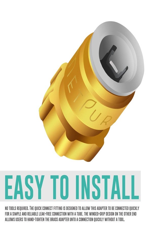 Metpure Quick Connect Female Brass Reducing Adapter - 1/4” Quick Connect x 3/8” Female Threaded Compression. Converts 3/8" COMP Fittings to a QC. Perfect for Water Filtration, RO System, Ice Maker (5 Pack) - Image 5