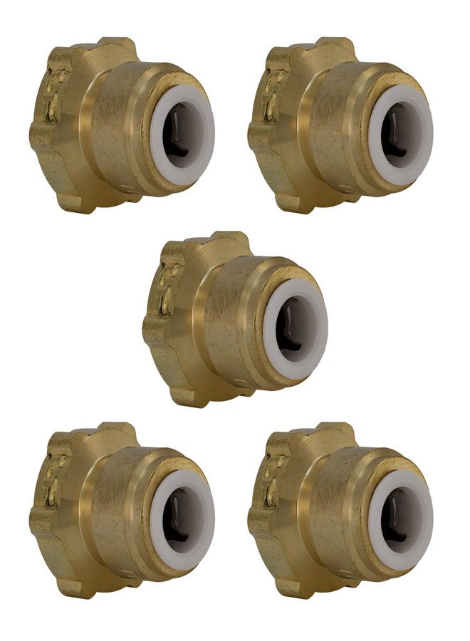Metpure Quick Connect Female Brass Reducing Adapter - 1/4” Quick Connect x 3/8” Female Threaded Compression. Converts 3/8" COMP Fittings to a QC. Perfect for Water Filtration, RO System, Ice Maker (5 Pack) - Image 1