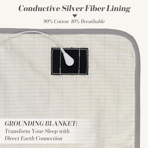 NHIDKU Grounding Throw for Pain Relief and Deeper Sleep,Earth Connect Bedding Sheet with Silver Fiber,Fluffy Throw Blanket Gifts for Women Men, Soft Fleece (Gray, 50 * 60IN) - Image 5
