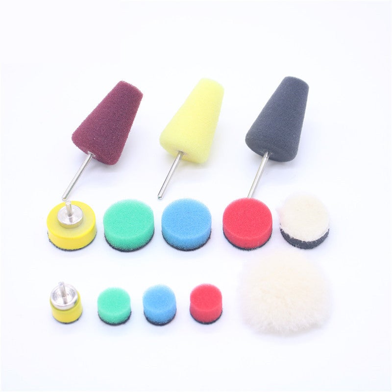 13 PCS Car Detail Polishing Foam Pads Sponge Disc Set Polishing Set Car Door Handle Strips Small Areas Detail Mini Polisher Rotary Tool Polishing Tool Home Household Car Polishing Cleaning Tool Set - Image 1
