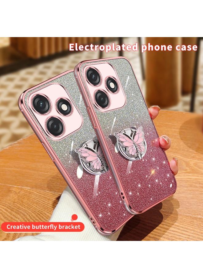 إيروريكس جراب لهاتف Tecno Spark 10C، جراب هاتف TPU بحامل على شكل فراشة بلون متدرج لامع - Image 3