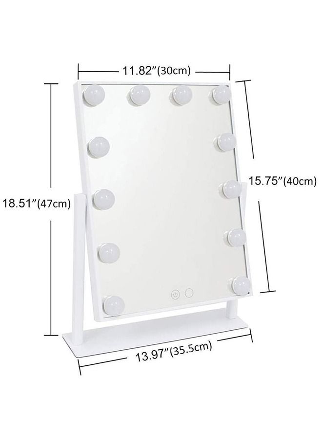 Lighted Makeup Vanity Mirror Hollywood Style Tabletop Mirrors for Makeup Dressing Table with 12 Dimmable Light  - Image 2