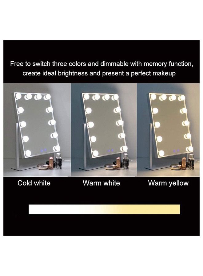 Lighted Makeup Vanity Mirror Hollywood Style Tabletop Mirrors for Makeup Dressing Table with 12 Dimmable Light  - Image 5