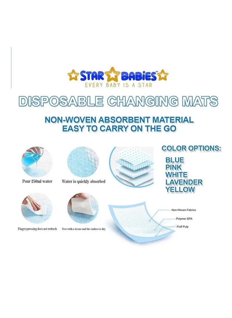 A TO Z A To Z - Disposable Changing Mat size (45cm x 60cm) Large- Premium Quality for Baby Soft Ultra Absorbent Waterproof, Pack of 50-White  - Image 3