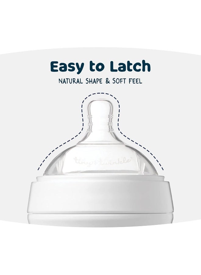 Tiny Twinkle Tiny Twinkle Silicone Baby Bottle with Comfort Grip and Soft Flexible Nipple - Squeezably Soft Baby Bottles for Newborn and Up  - Image 2