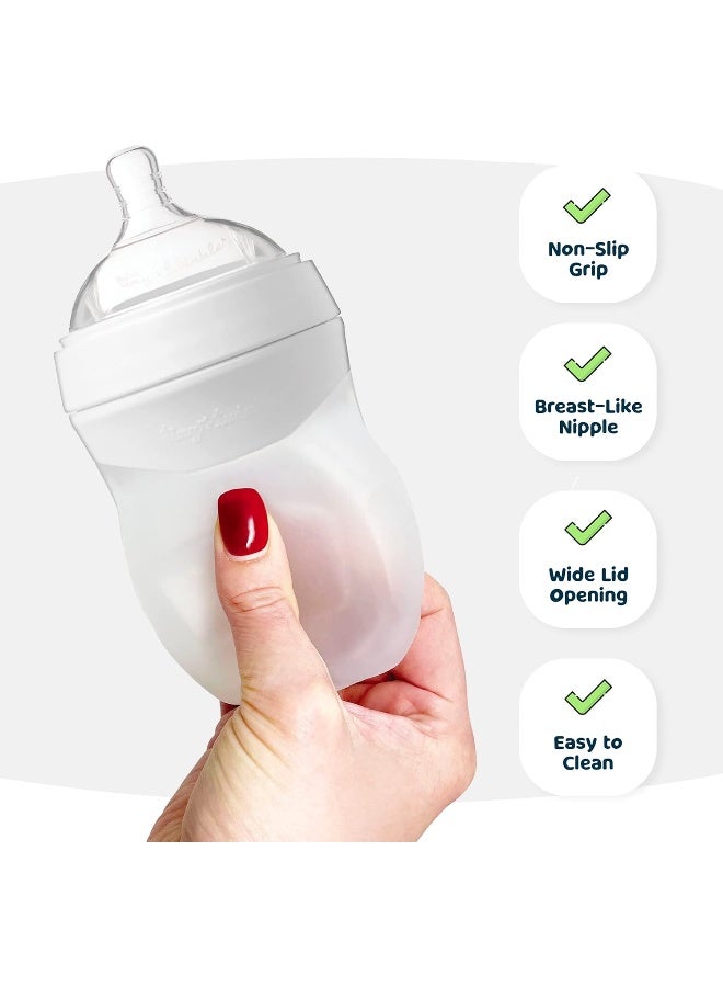 Tiny Twinkle Tiny Twinkle Silicone Baby Bottle with Comfort Grip and Soft Flexible Nipple - Squeezably Soft Baby Bottles for Newborn and Up  - Image 5