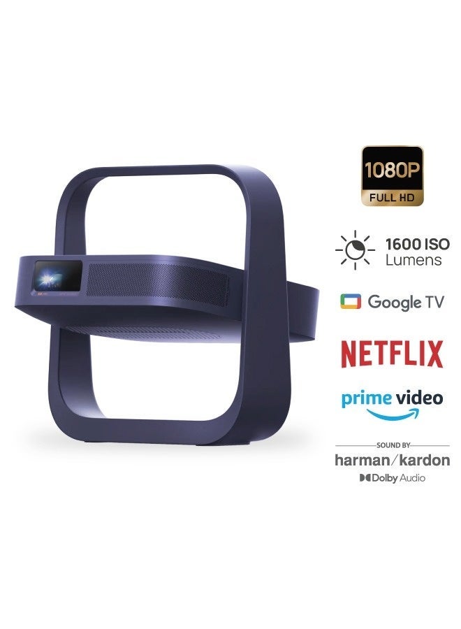 XGIMI ELFIN FLIP LASER | Portable Projector, Google TV with Licensed Netflix, 1600 ISO Lumens, Sound by Harman Kardon speaker - Image 1